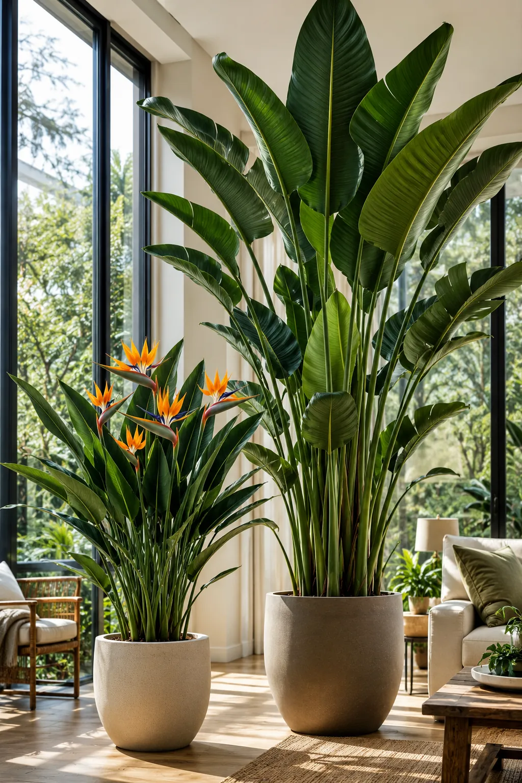 Side-by-side comparison of Strelitzia Reginae and Strelitzia Nicolai