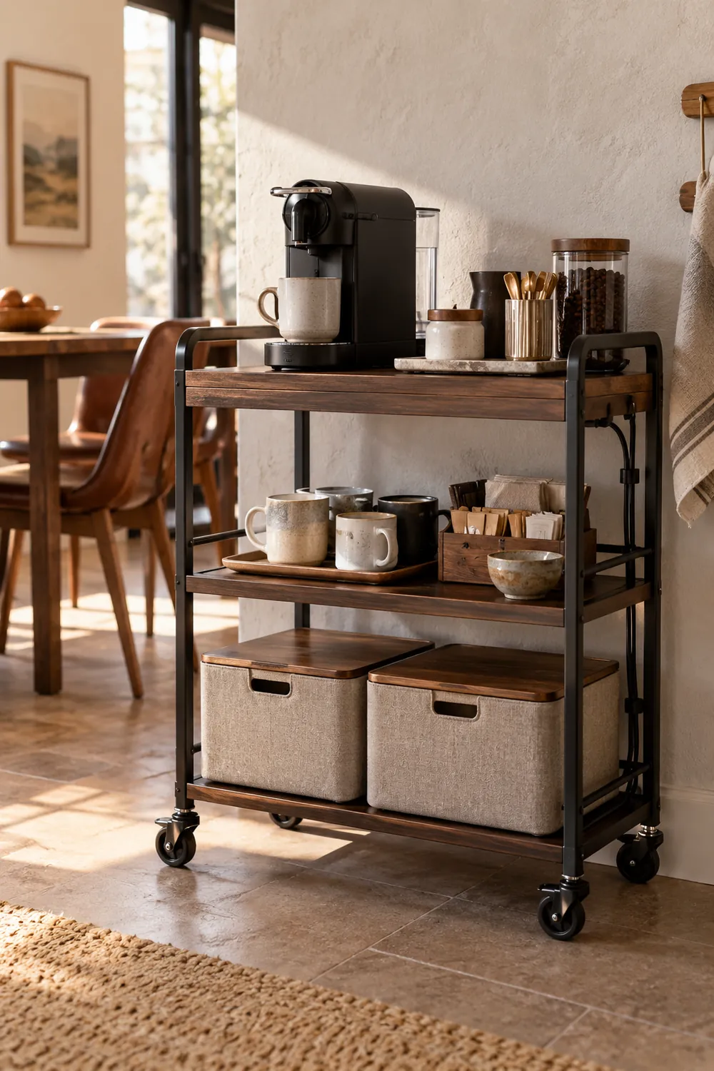 Renter-Friendly Option: Freestanding Coffee Cart Setup