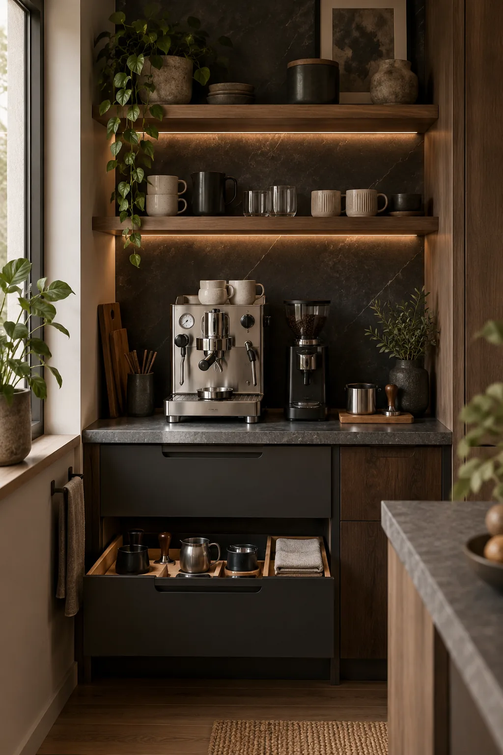 vertical-espresso-station-small-kitchen
