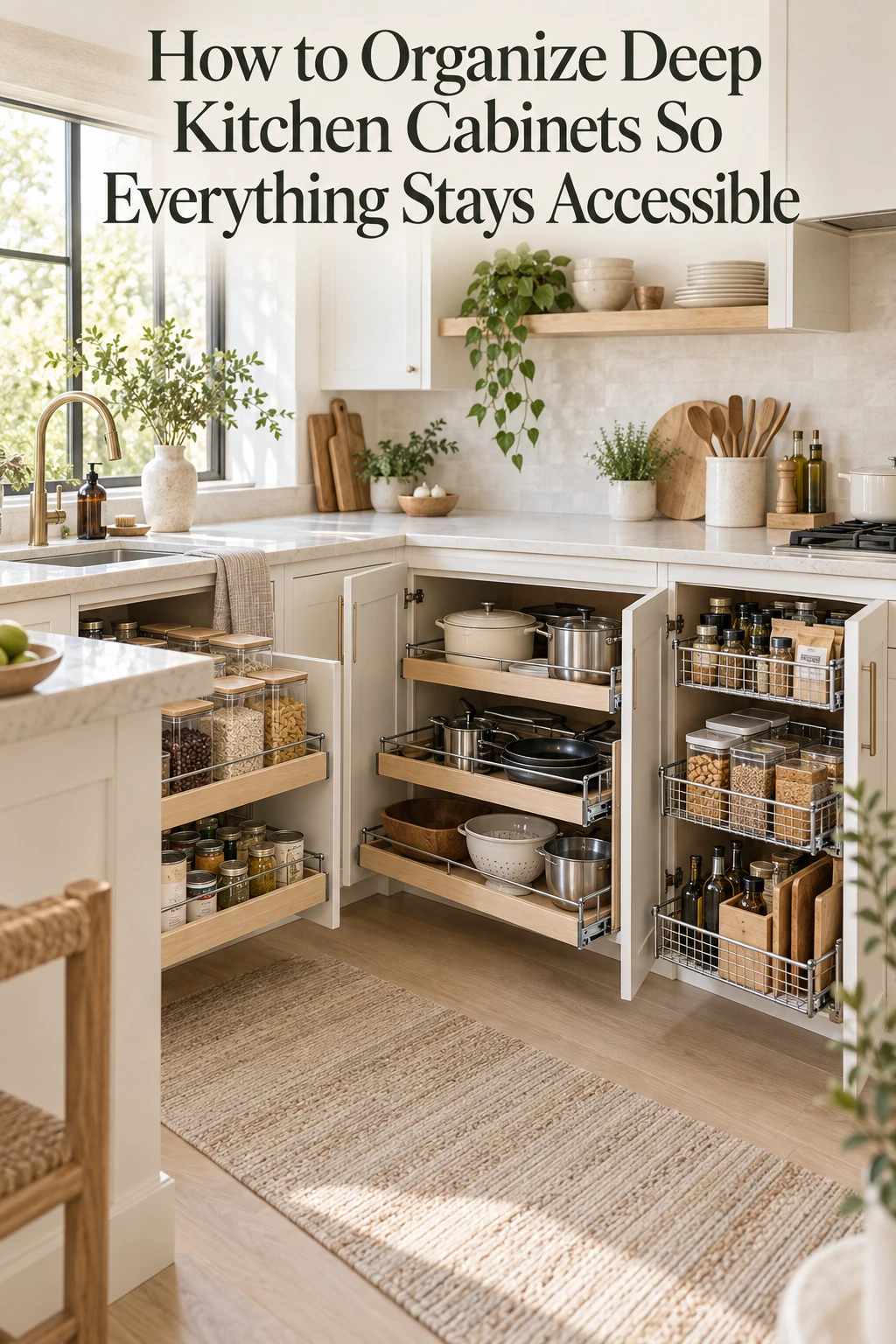 How to Organize Deep Kitchen Cabinets So Everything Stays Accessible